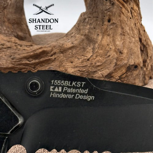 Kershaw Cryo 1555BLKST Rick Hinderer Folding Knife Black Serrated Pre-Owned 157