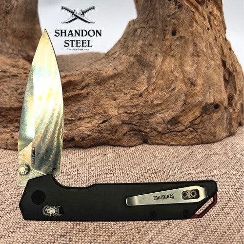 Kershaw Iridium 2038 DuraLock Black 3.5" D2 Aluminum Handle Folding Knife (211)
