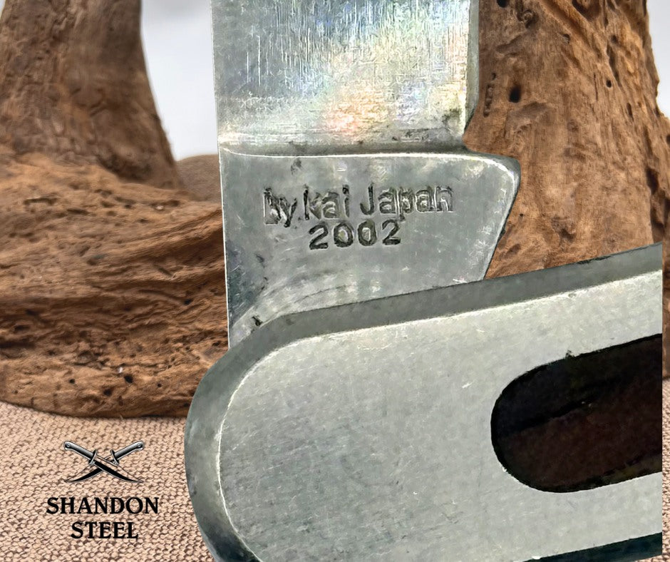 Kershaw Lock Back Drop Point Pocket Knife Oregon USA Kai Japan 2002 Wood (144)