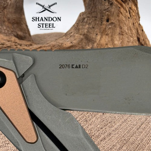 Kershaw 2076 Strata KVT Flipper Knife 4.5in D2 Bead Blasted Clip Point (107)