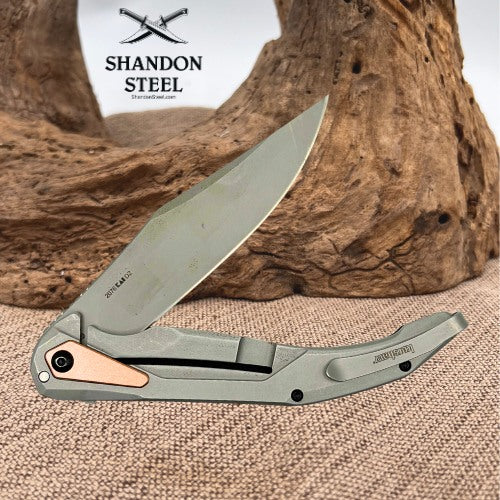 Kershaw 2076 Strata KVT Flipper Knife 4.5in D2 Bead Blasted Clip Point (107)