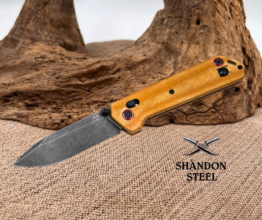 Böker Plus Kihon Tan Micarta Black Stonewash 01BP0001