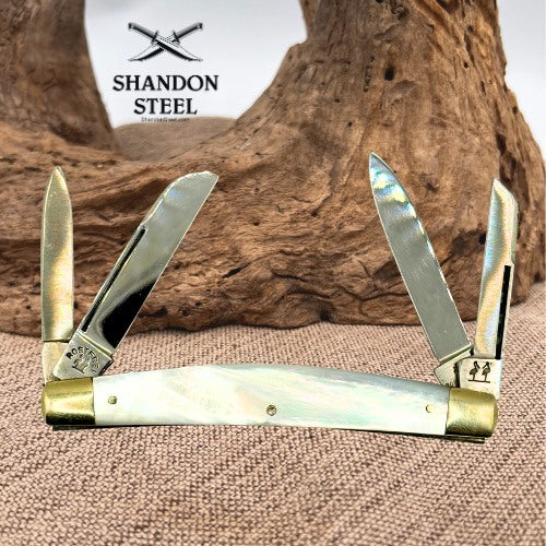 Kissing Crane 4 Blade Congress Mother of Pearl Vintage Pocket Knife Germany(200)