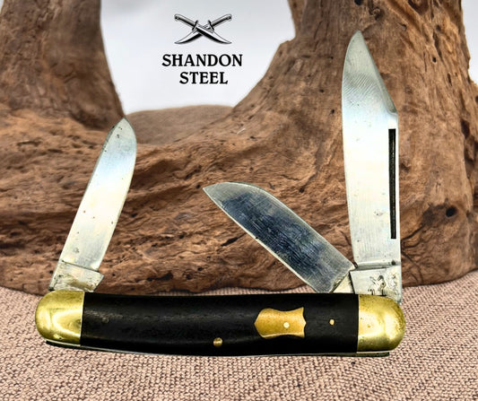 Robt Klass Kissing Crane 3 Blade Vintage Stockman Folding Pocket Knife (140)