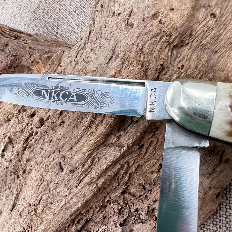 Kissing Crane Whittler Solingen Germany, Stag, Pocket KnifeNKCA 1980, #3000 (50)