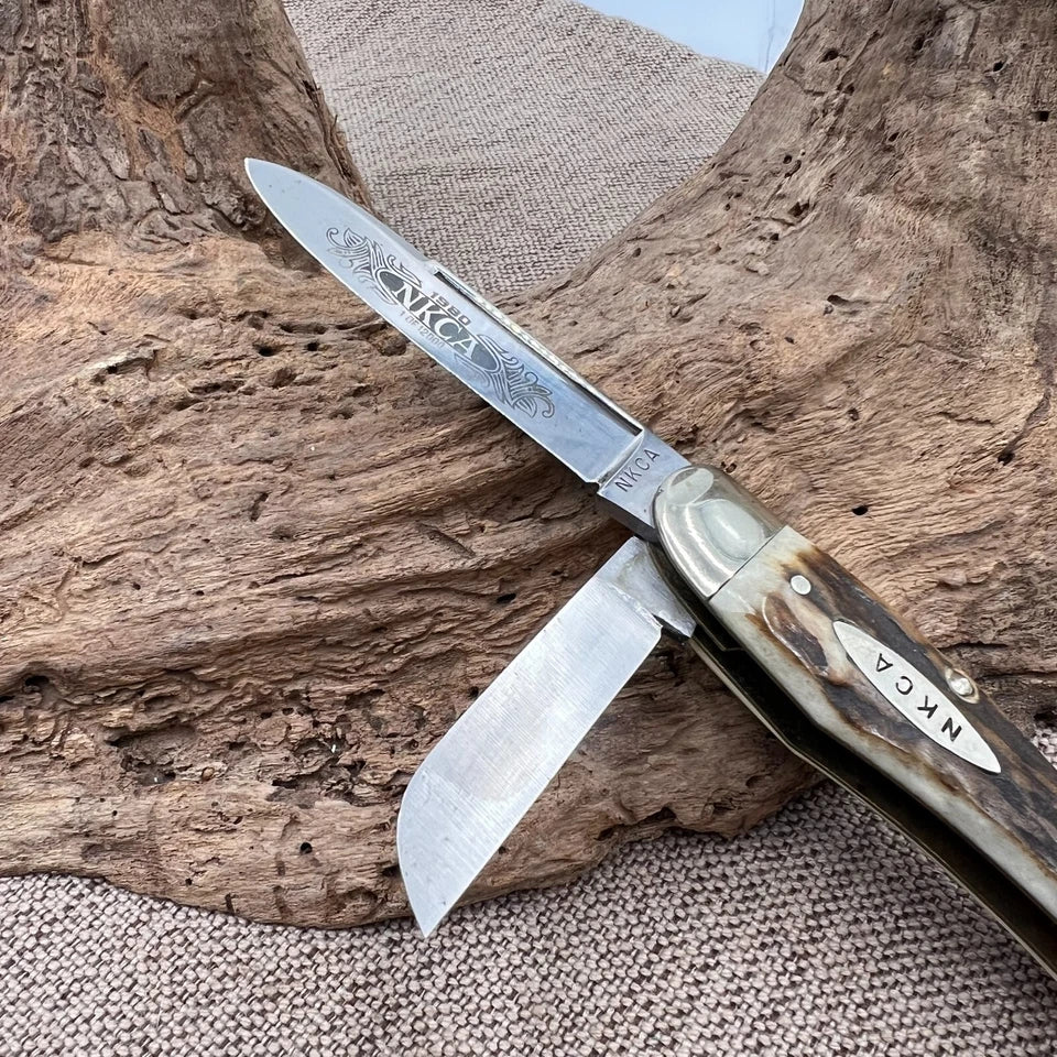 Kissing Crane Whittler Solingen Germany, Stag, Pocket KnifeNKCA 1980, #3000 (50)
