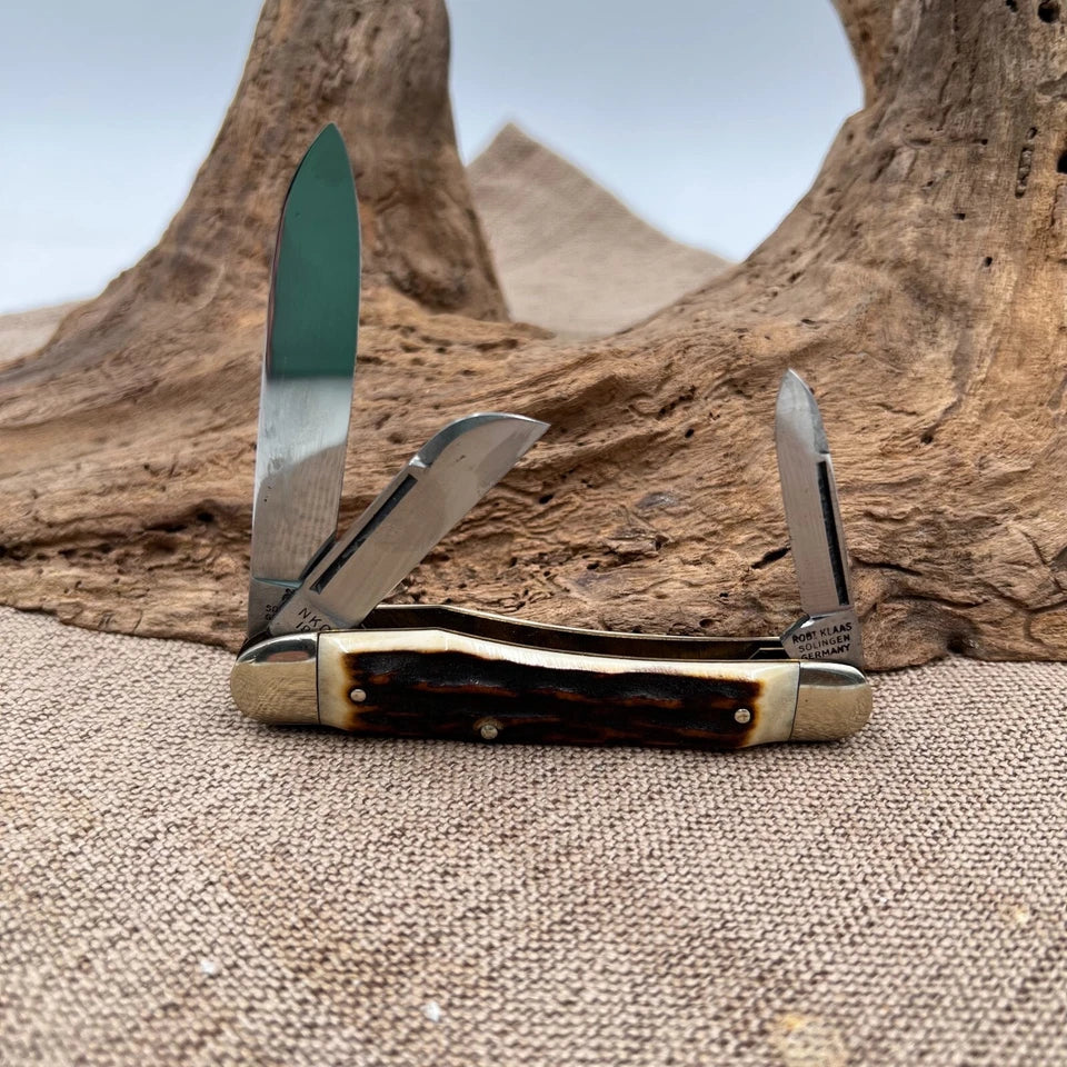 Kissing Crane Whittler Solingen Germany, Stag, Pocket KnifeNKCA 1980, #3000 (50)