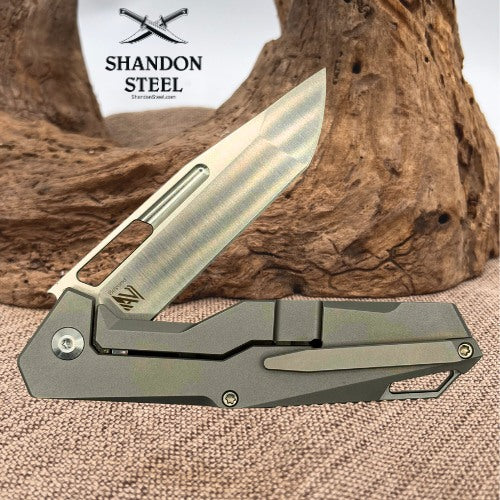 Kizer Beyond Frame Lock S35VN Pocket Knife Titanium (3.35" Satin) Ki3678A1 (148)