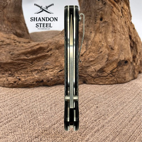 Kizer Hunter BLACK G10 154CM Plain Drop Point Liner Lock Manual Pocketknife -200