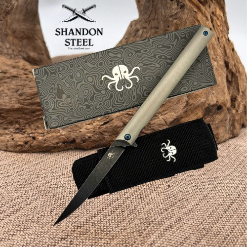 Klaken B13 Regent Edc Black Tanto, Great Gentleman/Suit Knife, D2, Carbon Fiber