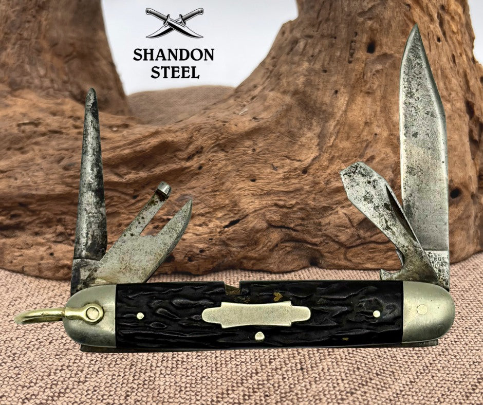 IXL GEORGE WOSTENHOLM CAMP SCOUT KNIFE "SHEFFIELD, ENGLAND" RARE VINTAGE (82)