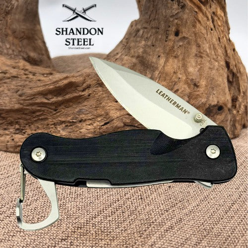 Leatherman Crater C33L Plain Edge Folding Pocket Knife Carabiner Bottle Opn(167)
