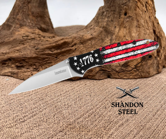 KERSHAW USA KS1660ROSS Spring Open Assisted 1776 Flag Folding Pocket Knife NEW