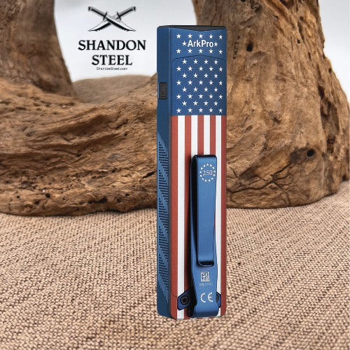 Oclip ArkPro Series – Flat Unibody EDC Flashlight with Multi-Light Sources Liberty Lines | Limited Edition