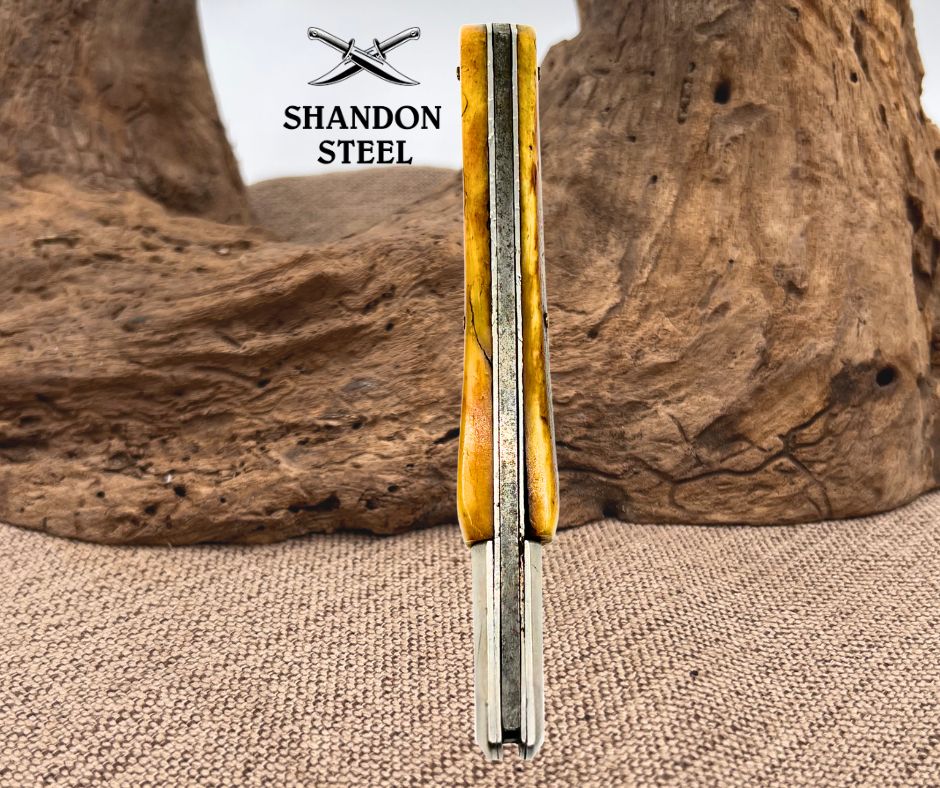 LARGE BARLOW Y.C.C JAPAN SINGLE CARBON BLADE POCKET KNIFE 5 INCHES LONG (09)
