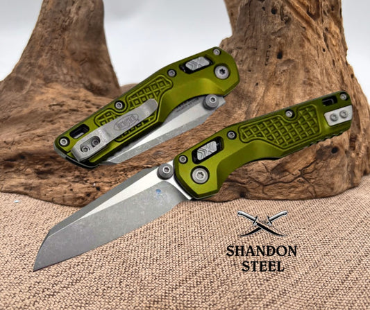 Microtech MSI RAM LOK Mini OD Green Frag Aluminum Handles w/ Apocalyptic M390MK 210M-10APFROD