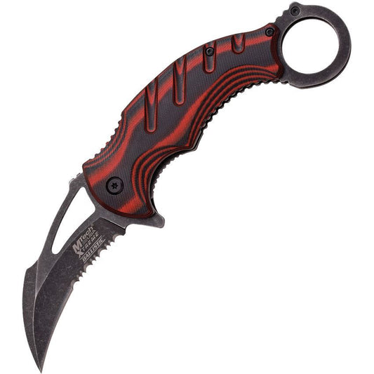 Mtech Red. Black Karambit Knife MX-A833RD