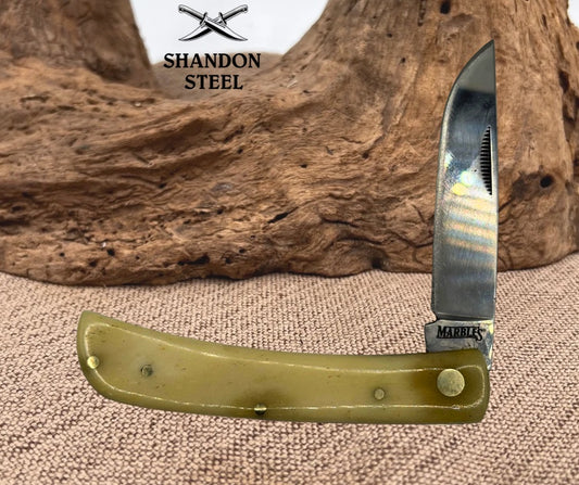 Marble's White Smooth Bone Work Knife 3 3/4" Single Blade Pocket Knife MR579 -14