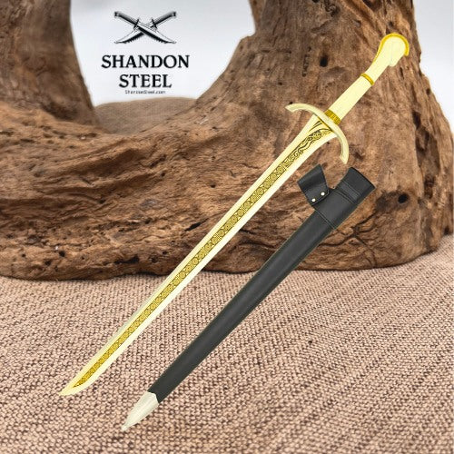Medieval Warrior European Style Viking Sword With Leather Scabbard- MW-2004