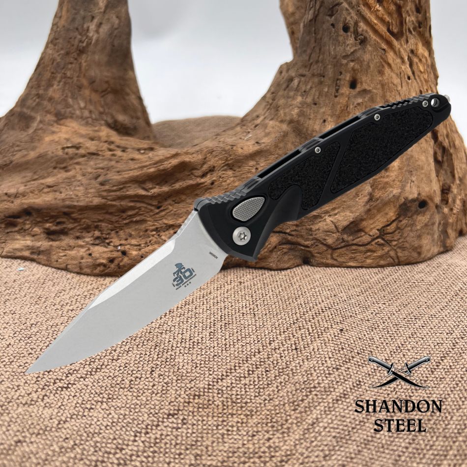 Microtech 160A-1030 SOCOM Elite S/E - 30th Anniversary - Black Handle - Stonewash Blade