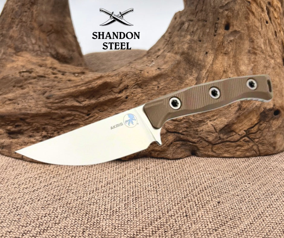 Microtech Akris w/ Dark Earth G-10 Handles & Stonewash M390MK 95-10DE-6