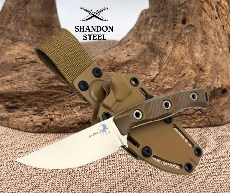 Microtech Akris w/ Dark Earth G-10 Handles & Stonewash M390MK 95-10DE-6