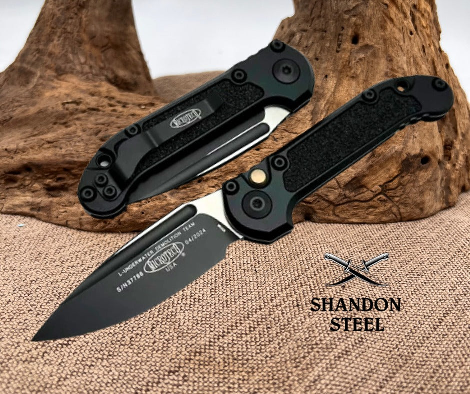 Microtech LUDT BLACK BLADE STD BLACK HANDLE 1135-1T