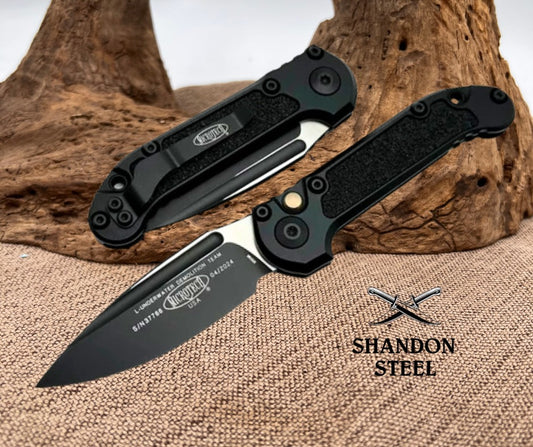 Microtech LUDT BLACK BLADE STD BLACK HANDLE 1135-1T