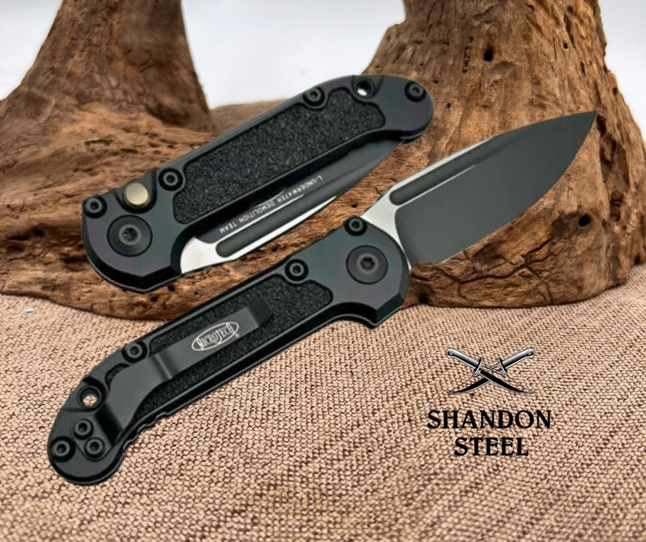 Microtech LUDT BLACK BLADE STD BLACK HANDLE 1135-1T