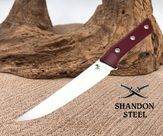 Microtech Boning Knife Merlot G-10 Handle w/ Stonewash M390MK 3100-10MR