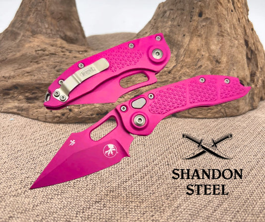 Microtech Borka Stitch Auto Cerakote Pink Signature Series 169-1PK-X14