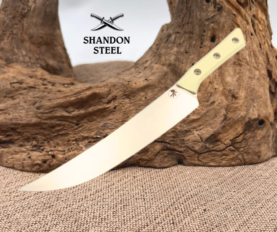 Microtech Butcher Knife Ivory G-10 Handle w/ Stonewash M390MK 3800-10IV