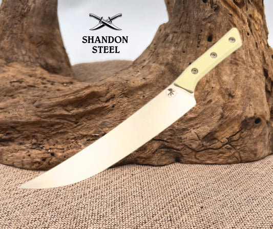 Microtech Butcher Knife Ivory G-10 Handle w/ Stonewash M390MK 3800-10IV