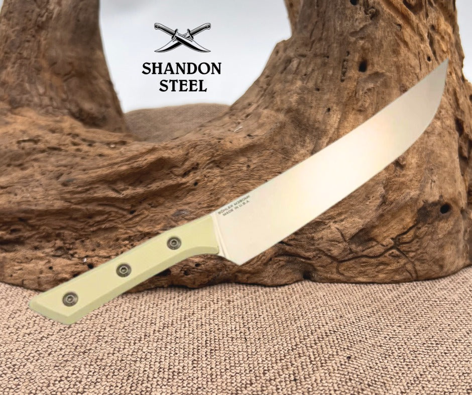 Microtech Butcher Knife Ivory G-10 Handle w/ Stonewash M390MK 3800-10IV