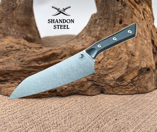 Microtech Chef's Knife Black G-10 Handle w/ Stonewash M390MK 3000-10BK