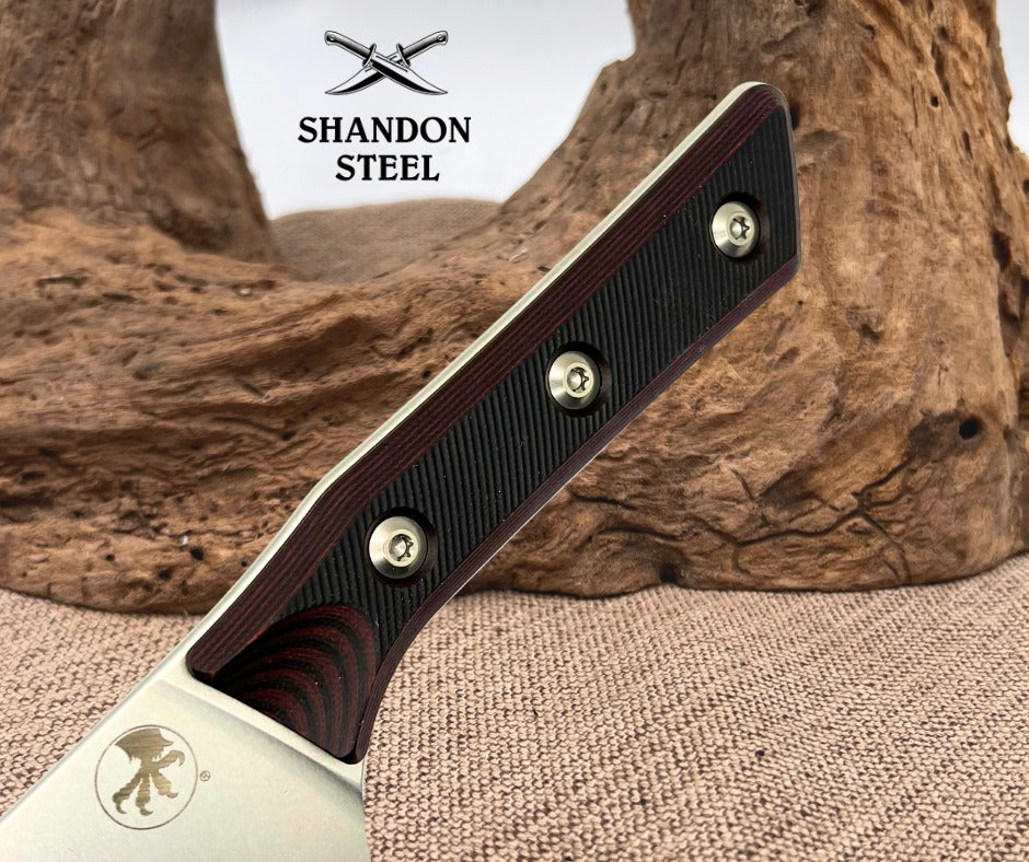 Microtech Chef's Knife Black Cherry G-10 Handle w/ Stonewash M390MK 3000-10BC