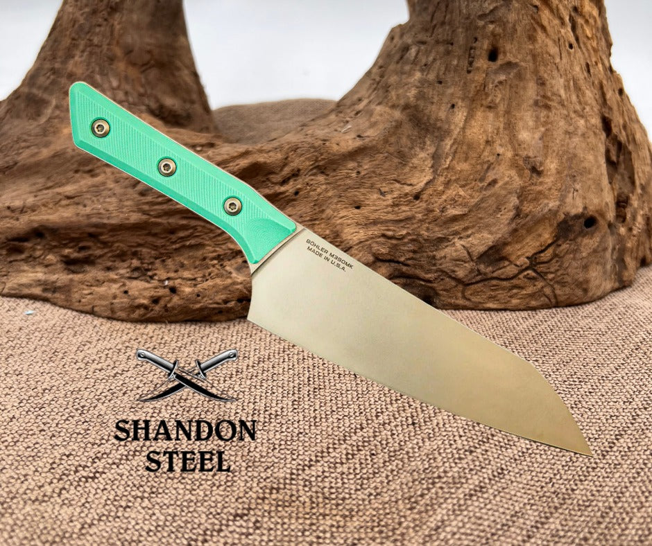 Microtech Chef's Knife Caribbean G-10 Handle w/ Stonewash M390MK 3000-10CA