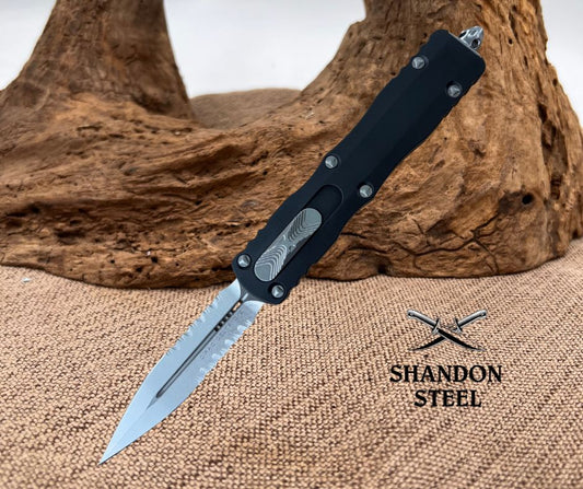 Microtech: Dirac Delta D/E Stonewash Partial Serrated (227-11)