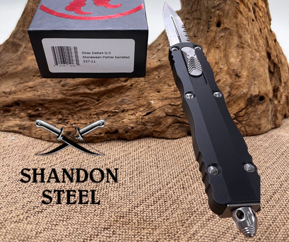 Microtech: Dirac Delta D/E Stonewash Partial Serrated (227-11)