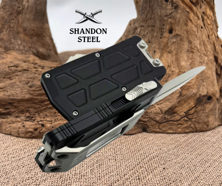 Microtech Exocet II w/ Black Aluminum Handle & Stonewash M390MK D/E 1157-10