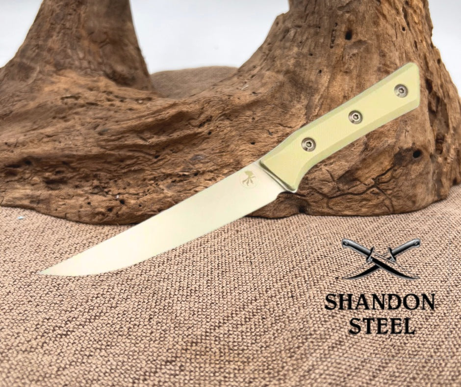 Microtech Boning Knife Ivory G-10 Handle w/ Stonewash M390MK 3100-10IV