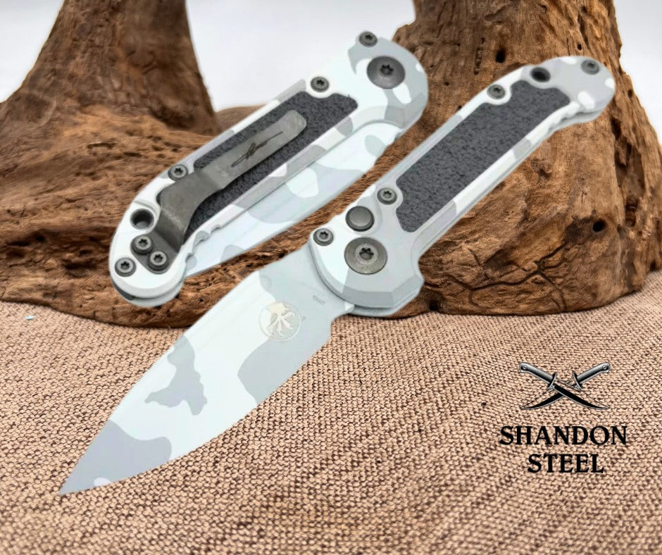 Microtech Knives LUDT Gen III Artic Camo Drop Point 1135-1ACS-D22Z13