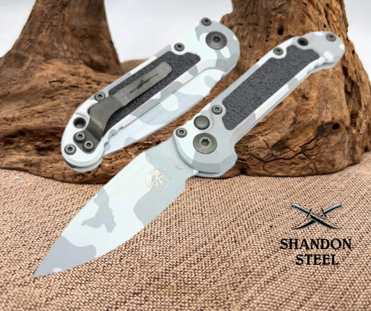 Microtech Knives LUDT Gen III Artic Camo Drop Point 1135-1ACS-D22Z13
