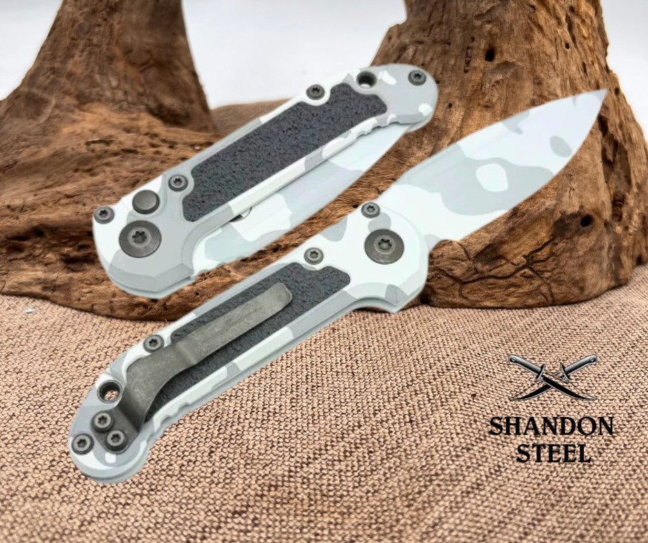 Microtech Knives LUDT Gen III Artic Camo Drop Point 1135-1ACS-D22Z13