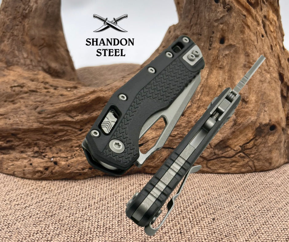 Microtech Knives MSI RAM LOK Black Polymer & M390MK Apocalyptic Standard 210T-10APPMBK