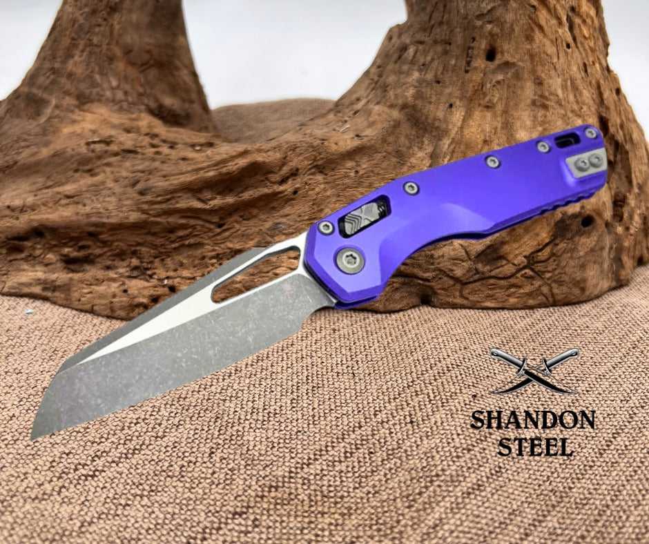 Microtech Knives MSI RAM LOK Purple Aluminum & Apocalyptic M390MK 210-10APPU