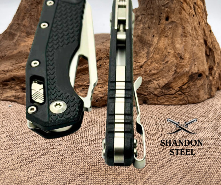 Microtech Knives MSI RAM LOK Black Polymer & Full Serrated M390MK 210T-12PMBK