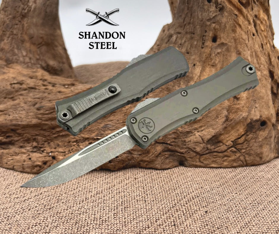 Microtech Knives Mini Hera Apocalyptic S/E M390MK w/ Natural Clear Handle 1703M-10APNC