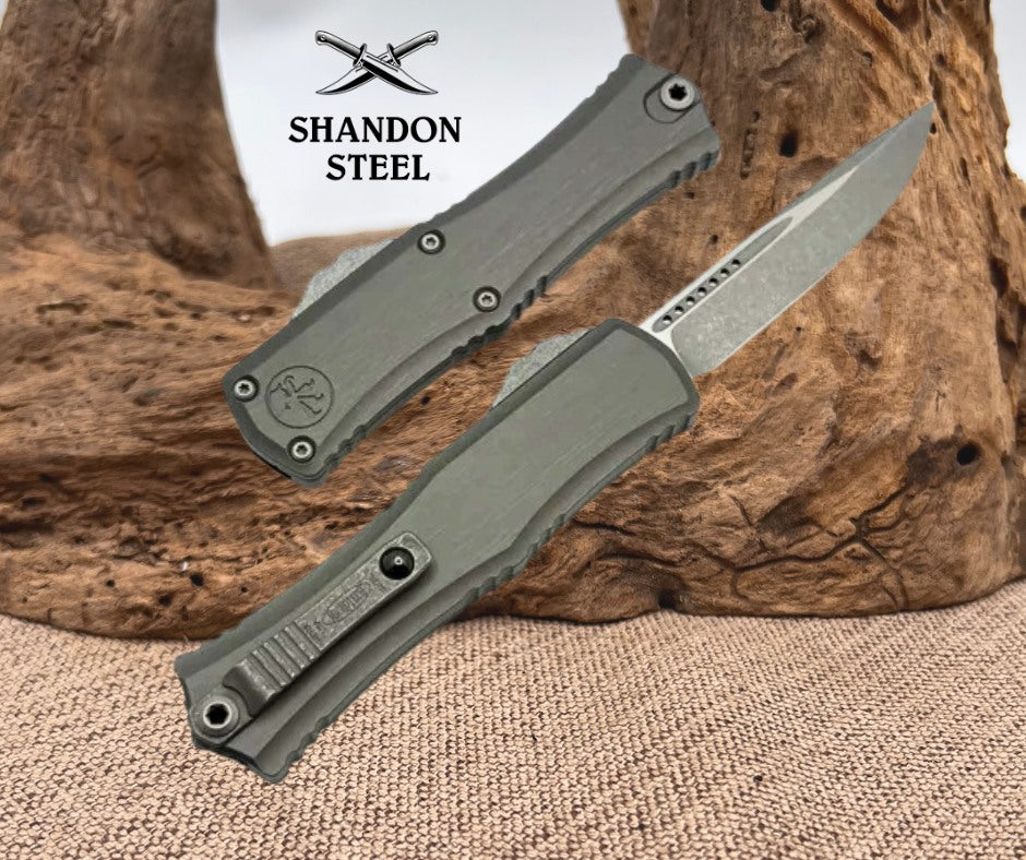 Microtech Knives Mini Hera Apocalyptic S/E M390MK w/ Natural Clear Handle 1703M-10APNC