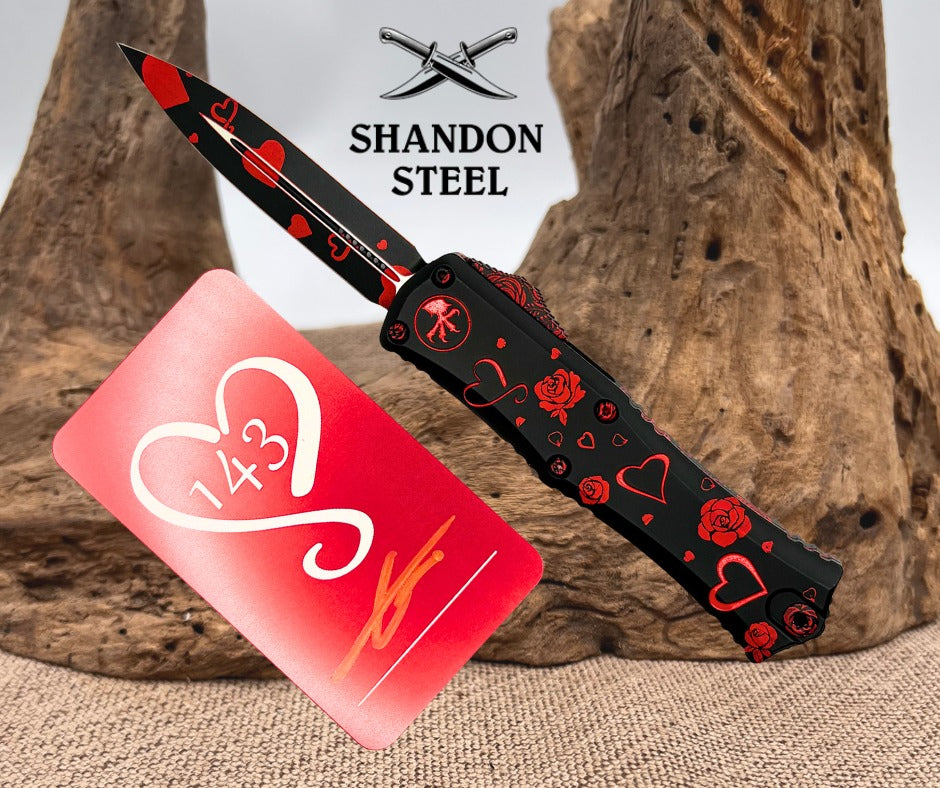 Microtech Knives Mini Hera Valentine's D/E M390MK Signature Series 1702M-1VNS
